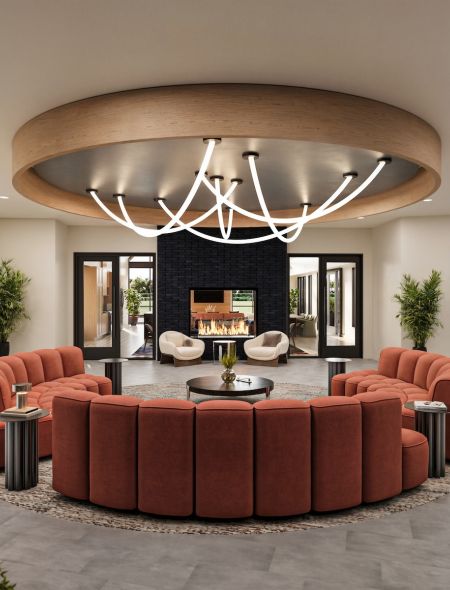 Clubhouse Area with Soft Seating at The Dorian in Lake Elmo, MN