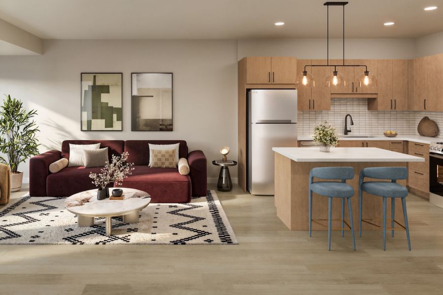 Spacious Living area with premium fixtures and finishes at The Dorian in Lake Elmo, MN